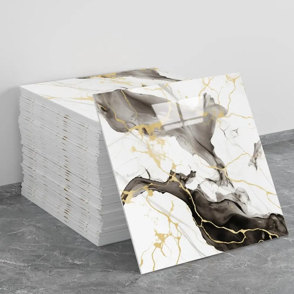 20pcs Marble Texture Self-Adhesive PVC Wall Panels, No Drilling Waterproof Moisture Proof, Bathroom Shower Splash Guard, Kitchen Bedroom Renovation