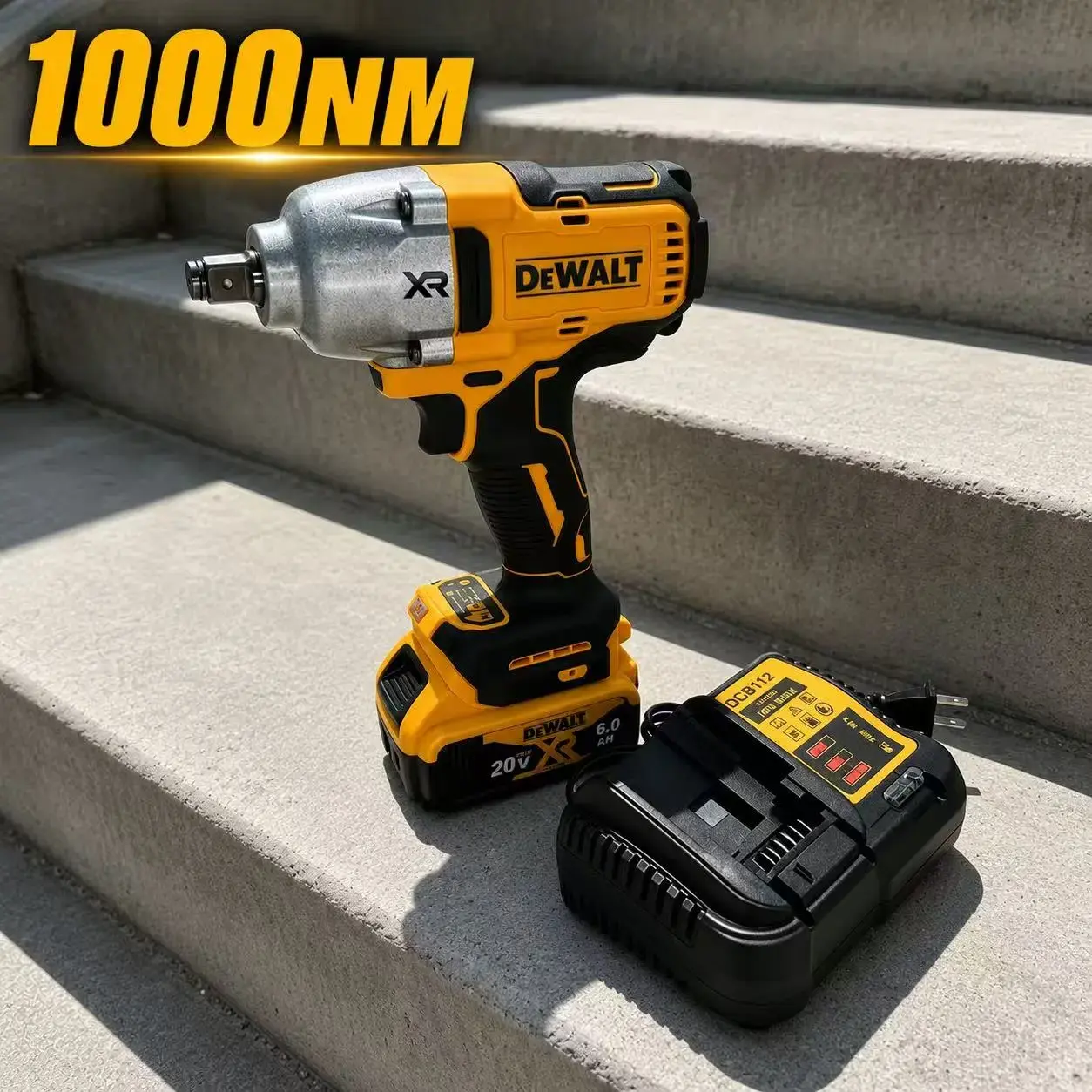 DeWalt DCF900 20V Max XR Brushless Motor Impact Wrench, 1/2" Anvil, High Torque Performance, Lithium Ion Professional Grade Cordless Tool with Battery for Heavy-Duty Use (Hand Tools, Multitools & Accessories)