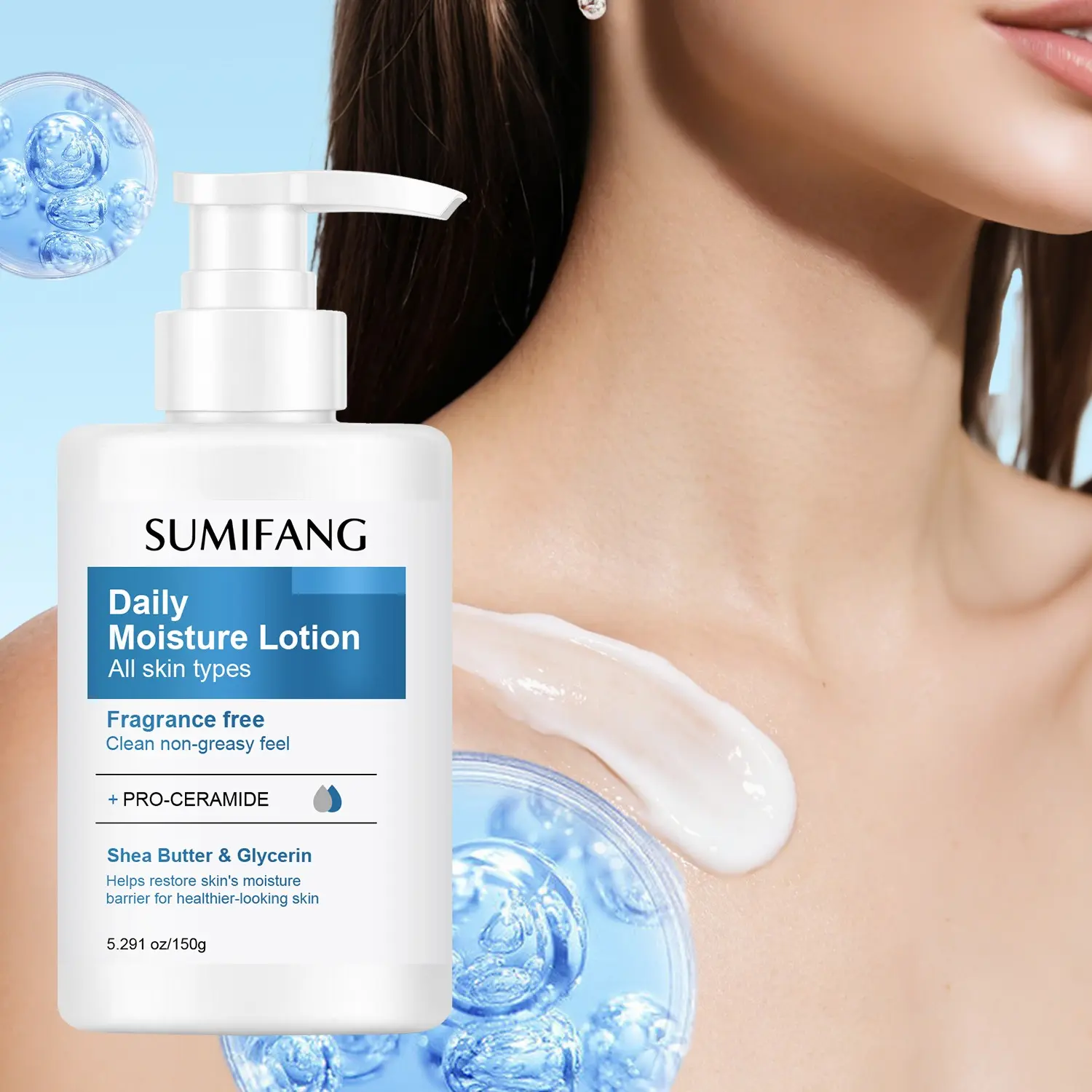 SUMFANG Daily Moisturizing Luminous Body Lotion 150g – Niacinamide + Vitamin C + Collagen Peptides – Brightens dull skin, Hydrating & locks in moisture – Suitable for all skin types