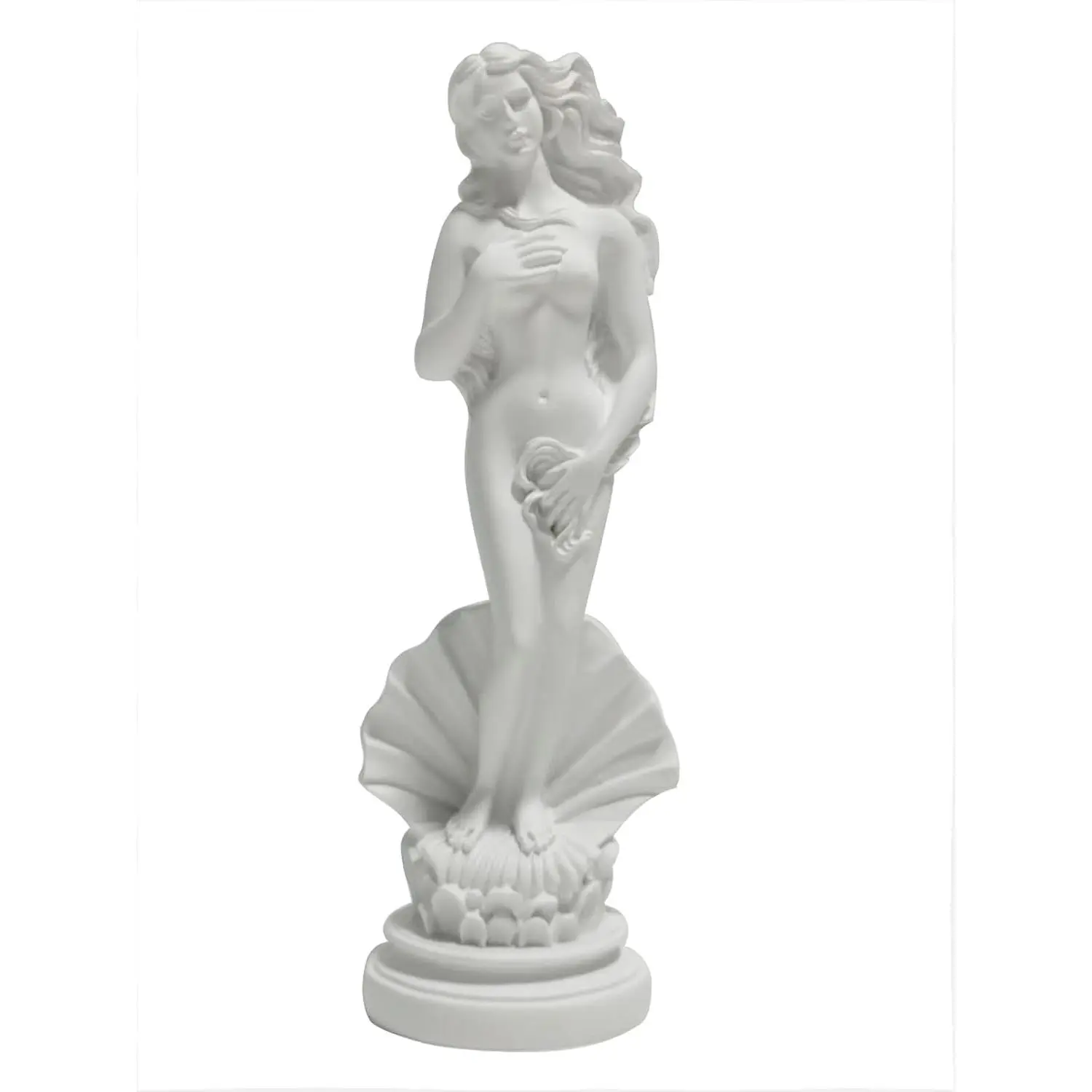 Aphrodite Statue the Birth of Venus 7.6'' White Figurine Resin Sculpture