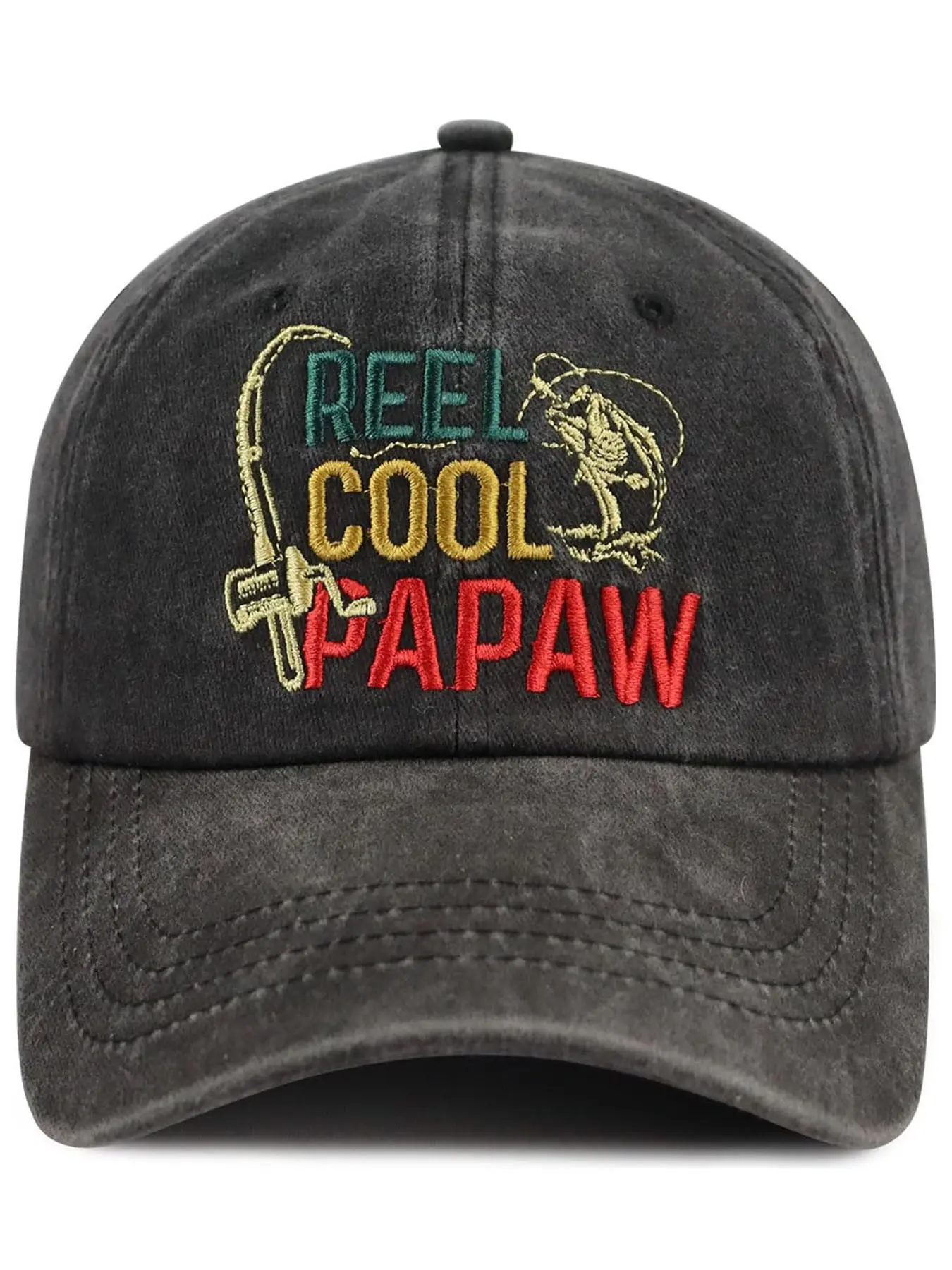 Men's Trendy Grandpa Hat, Adjustable Cotton Embroidered Dad Baseball Cap, All-Season Casual Fitted Hat, Versatile Washable Hat