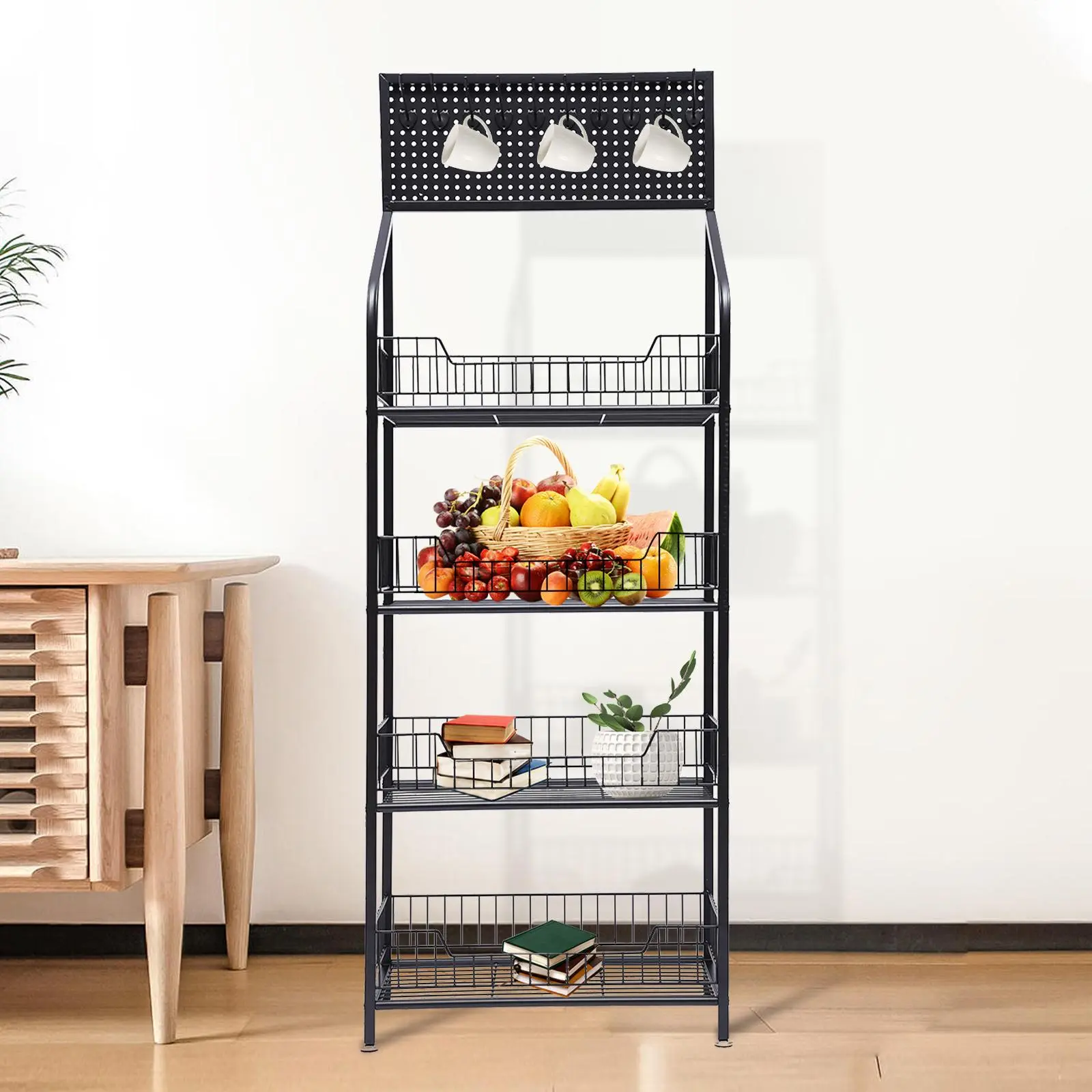 Retail Display Rack & Storage Shelf - Ideal for Fruits, Vegetables and Snacks Display Organiser