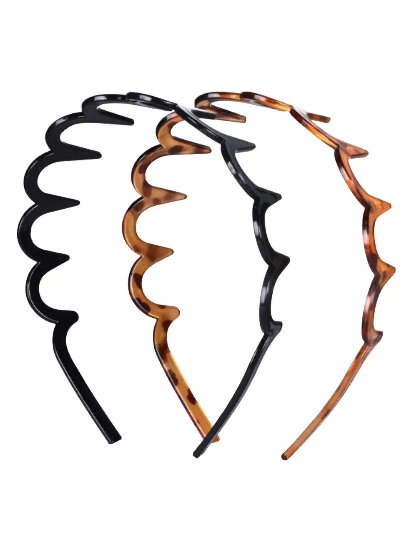 2-Pack Women's Zigzag Headbands, Non-Slip Wavy Plastic Hair Comb Bands with Teeth, U-Shape Style Hair Accessories, Fashion Headband, and Gift Set