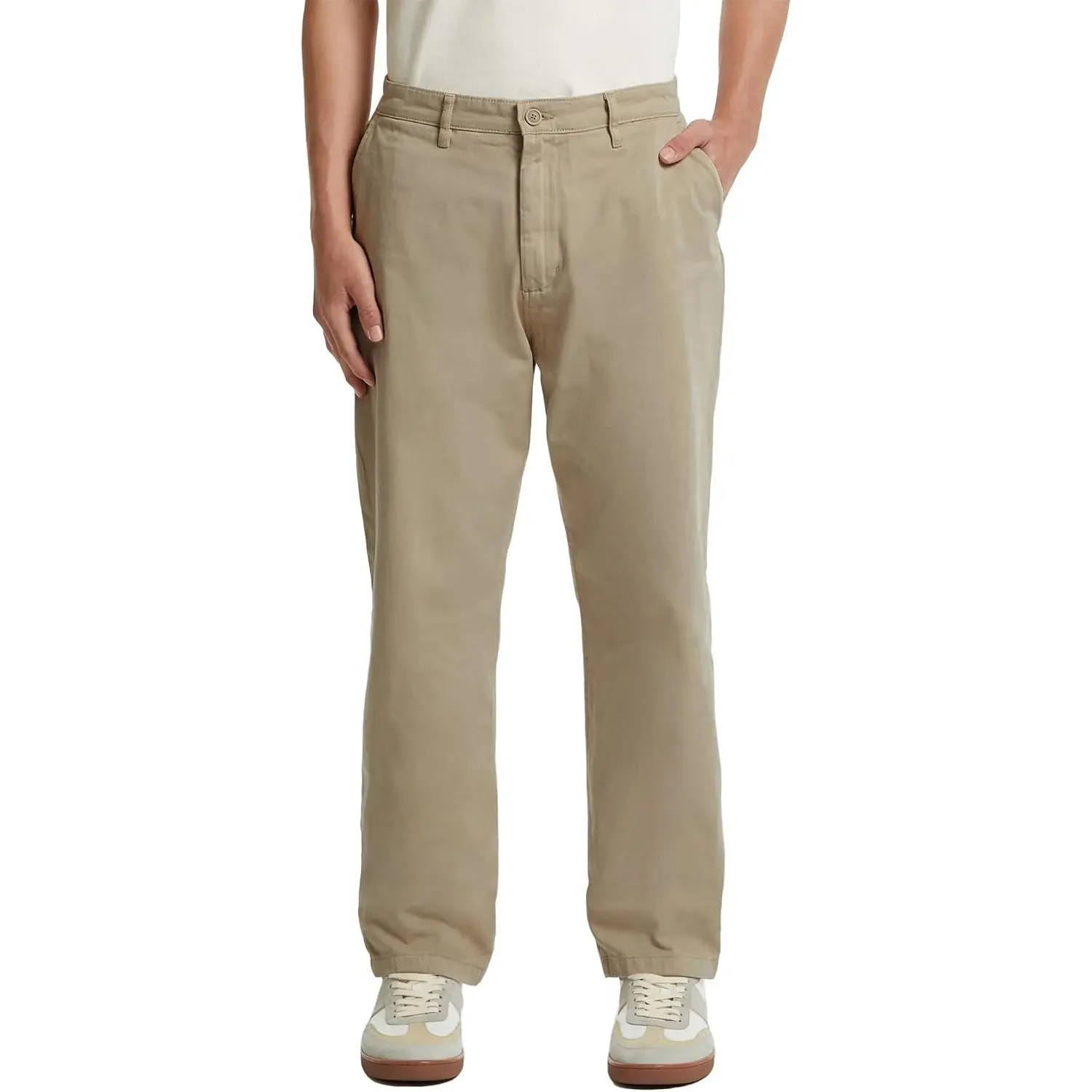 YUCENFU Mens Classic Fit Khaki Casual Chino Pants Hidden Waistband Big Tall