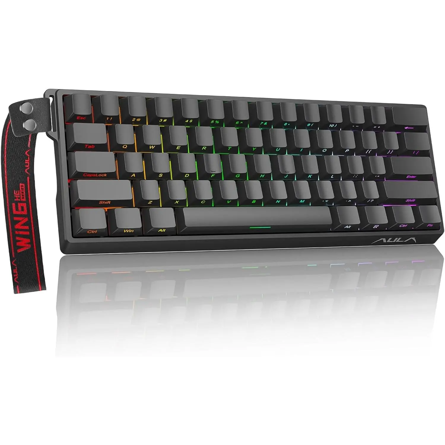 x Aula WIN60 HE 60% Mechanical Keyboard Wired, Hall Effect Gaming Keyboard   Hot Swappable, Adjustable Rapid Trigger Mode 8000Hz Polling Rate, RGB Keyboard 60 Percent Design