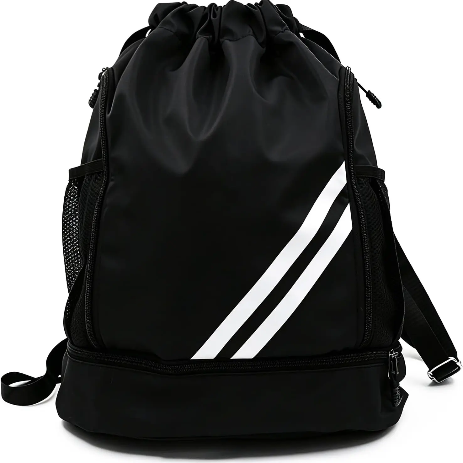 Large Capacity Drawstring Backpack, Waterproof Travel Fitness Bag, Separate Dry Wet Compartments, Ideal for Swimming, Basketball, Gym, Outdoor Activities