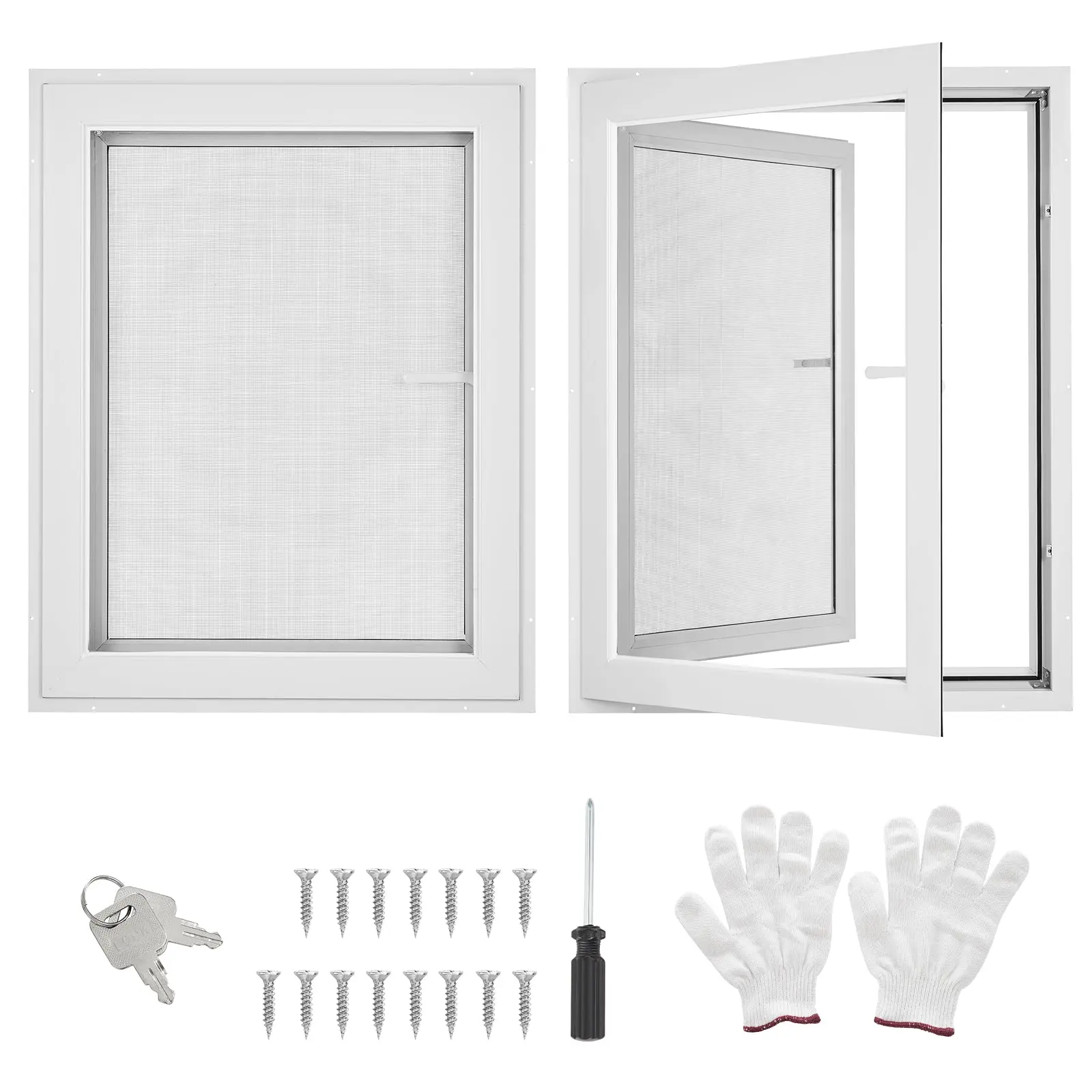 GARVEEHouse Window with 4 Gear Opening Position Adjustment, Reinforced 5 Mm Glass Casement, Pull Down Magnetic Mesh, Sliding Design, Available in 36x24x3.4 Inch and 31x40x4 Inch Sizes