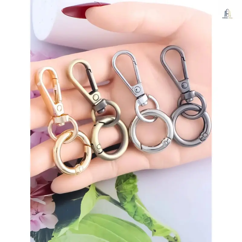 Double Opening Zinc Alloy Swivel Snap Hooks with Spring O Rings, Heavy Duty Trigger Clasps for Lanyard Bag Charms, Durable Keychain Making DIY Craft Purse Backpack Accessories