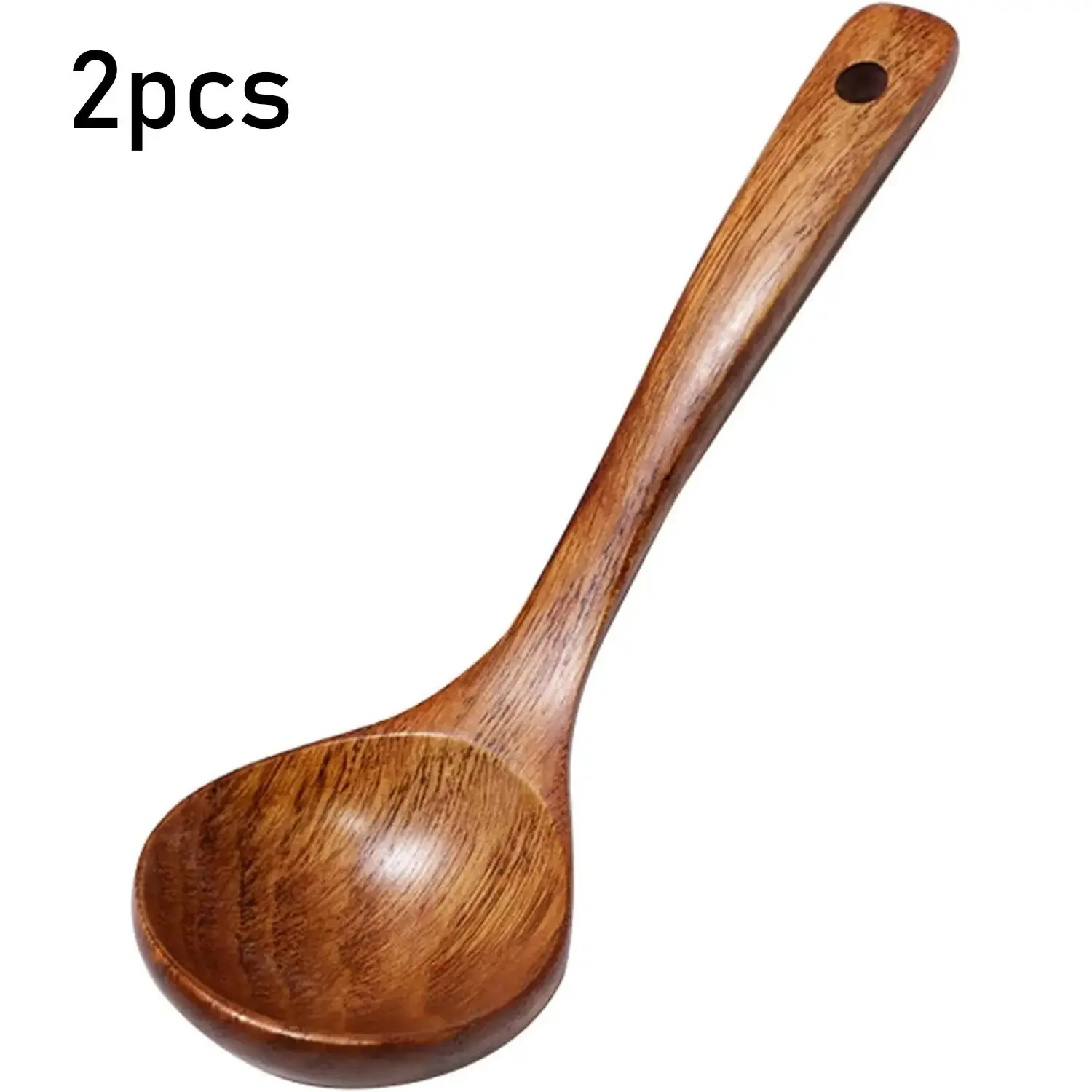 Large Japanese Soup Spoons for Serving, Small Wooden Rice Spoons, Porridge Spoons with Long Handles, Wooden Spoons for Drinking Soup, Cutlery