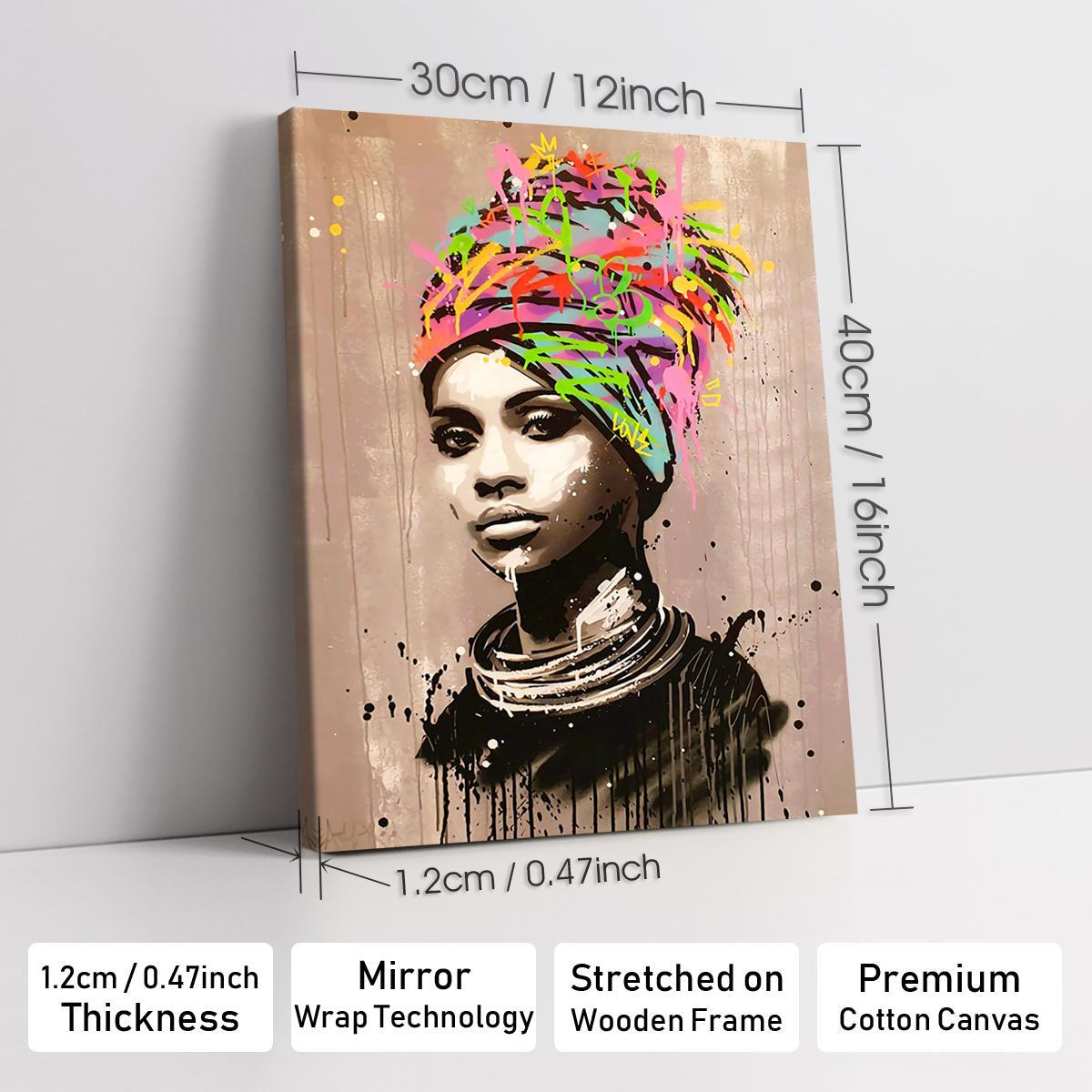 Figure & Flower Pattern Canvas Painting with Frame, 1 Count Modern Simple Wall Art Painting, Wall Art Decor for Home Living Room Bedroom Office