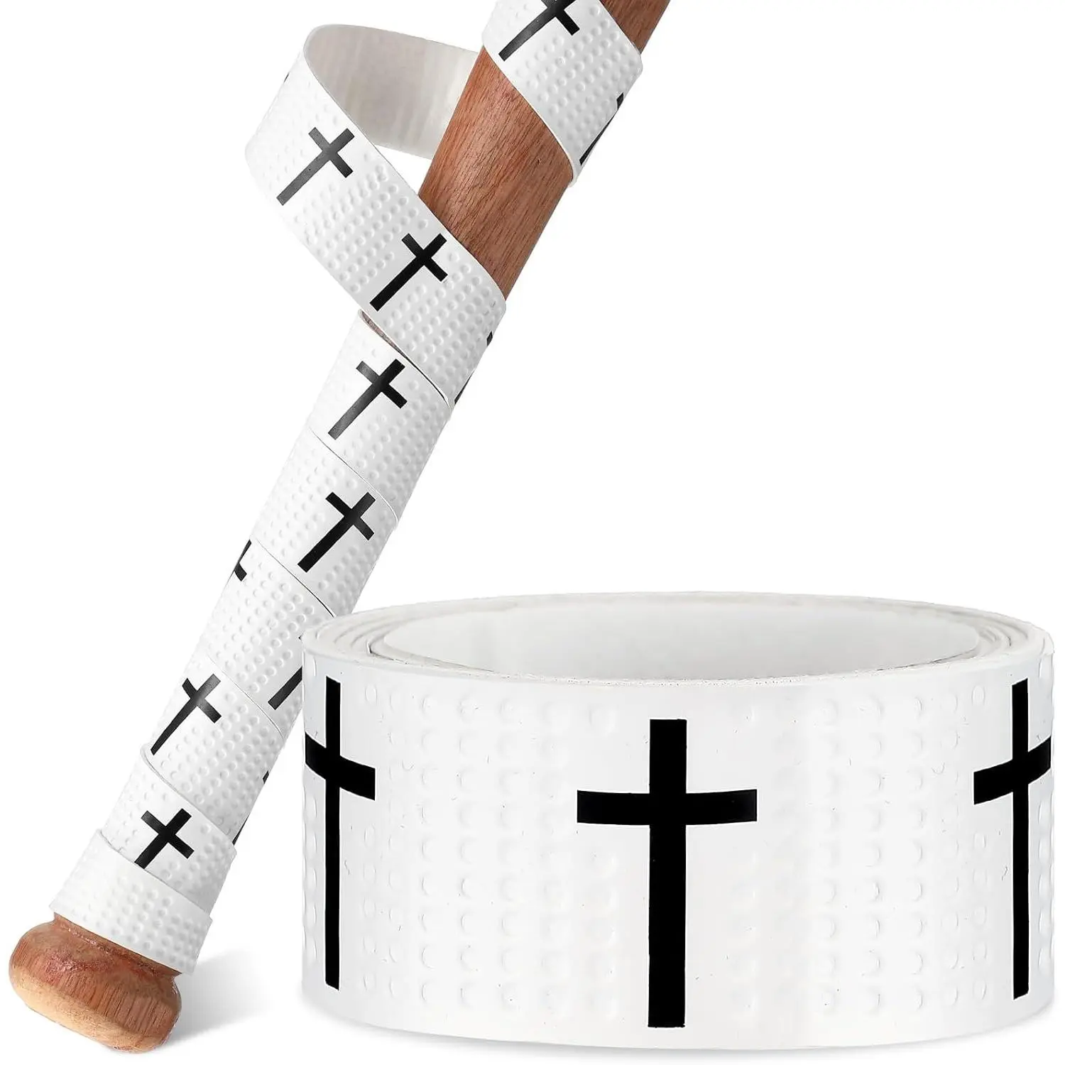 Faith Cross Baseball Bat Grip Tapes 1.1mm Precut Full Adhesive Softball Grip Tape,Non-Slip Softball Bat Wrap Religious Cricket Batting Tape Replacement