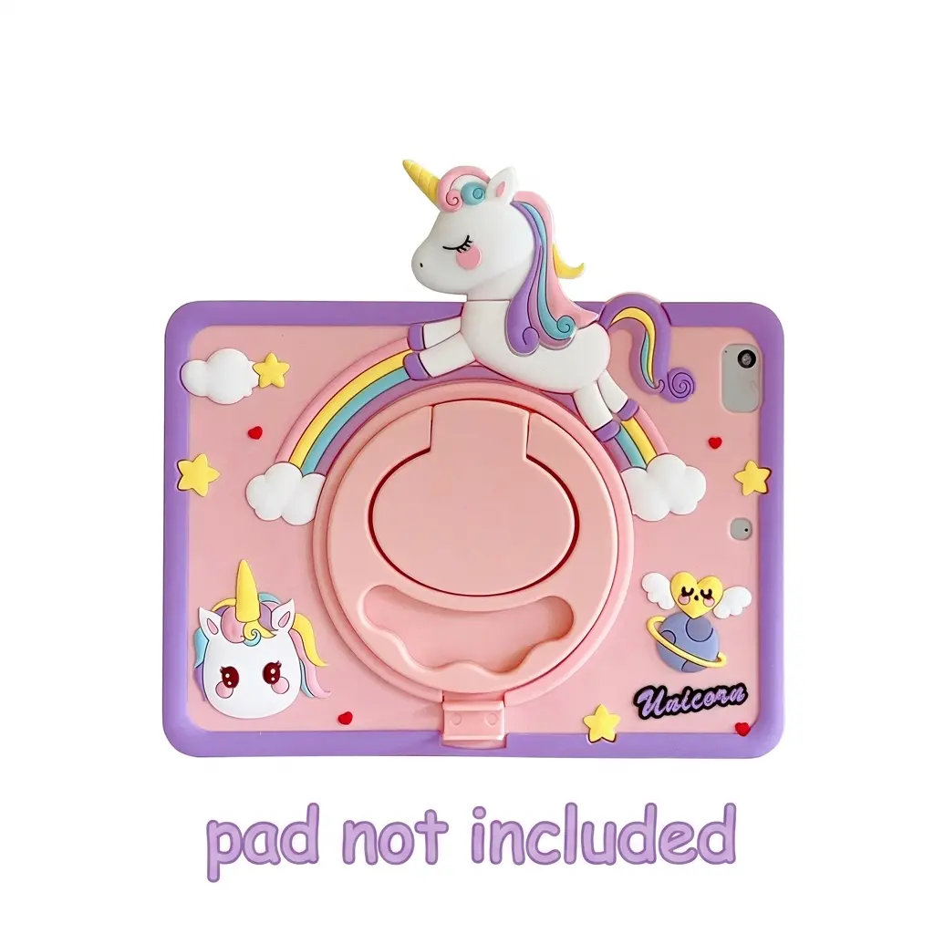 Cartoon Unicorn Pattern Tablet Case, 360 Degree Rotatable Tablet Protective Cover, Tablet Protector for iPad Air, Tablet Casing, Tablet Covers (Case Only)
