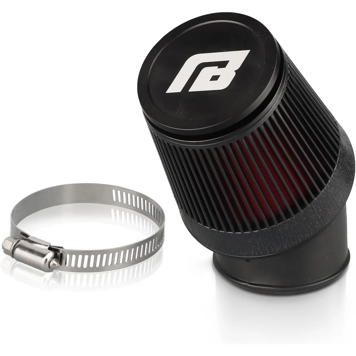 NIBBI Racing Motorcycle Air Filter,Universal,42mm,48mm Bend Air Filters for Dirt Bike, Motocross Carburetor Cleaner for Pit Bike Scooter Moped ATV,Black silver multi color Aluminum Cover