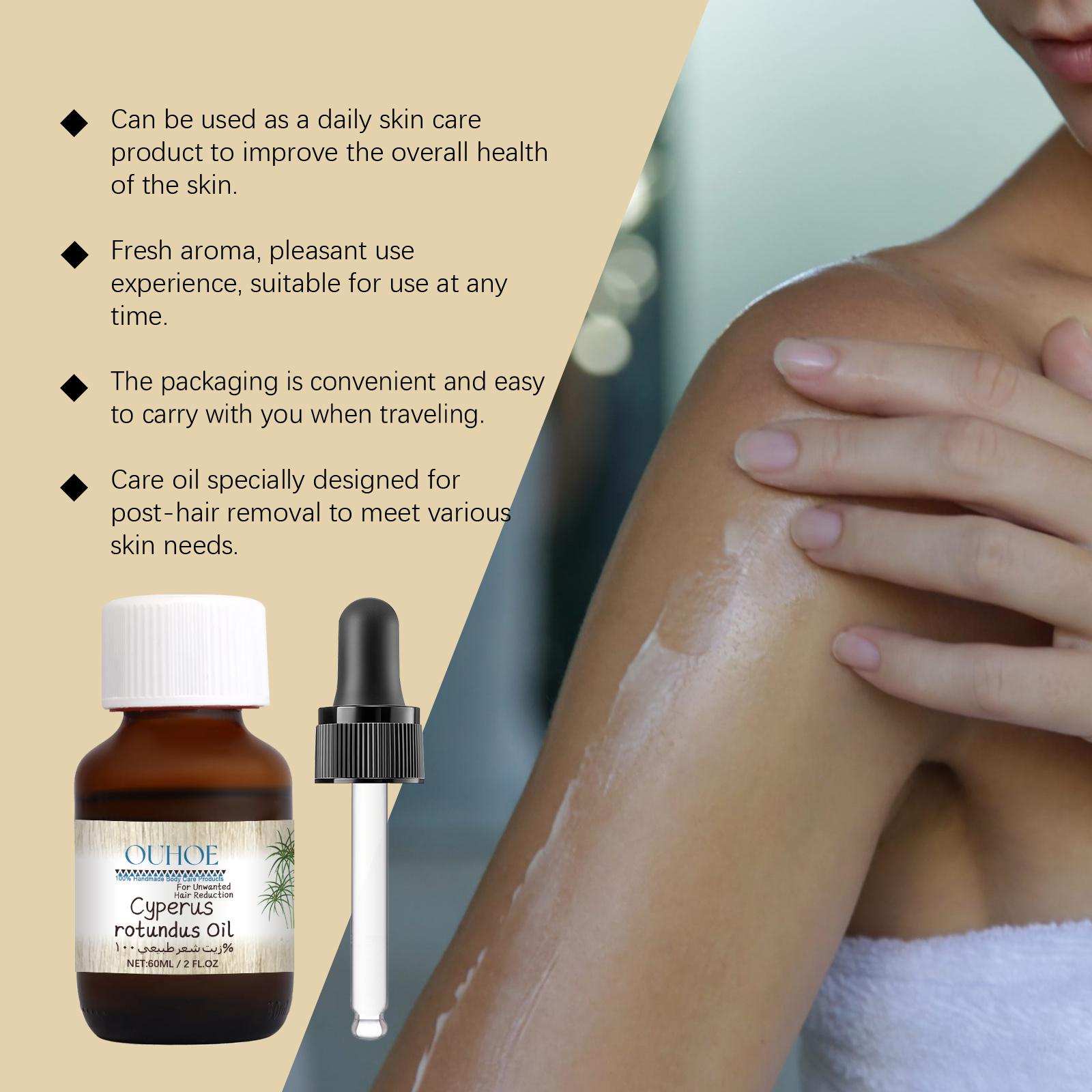 OUHOE Mugwort Hair Removal Care Oil - A gentle, plant-based essential oil product that gently polishes and smooths the body's skin for hair removal.It is mild, non-irritating, refreshing and non-greasy - the perfect choice for skincare.