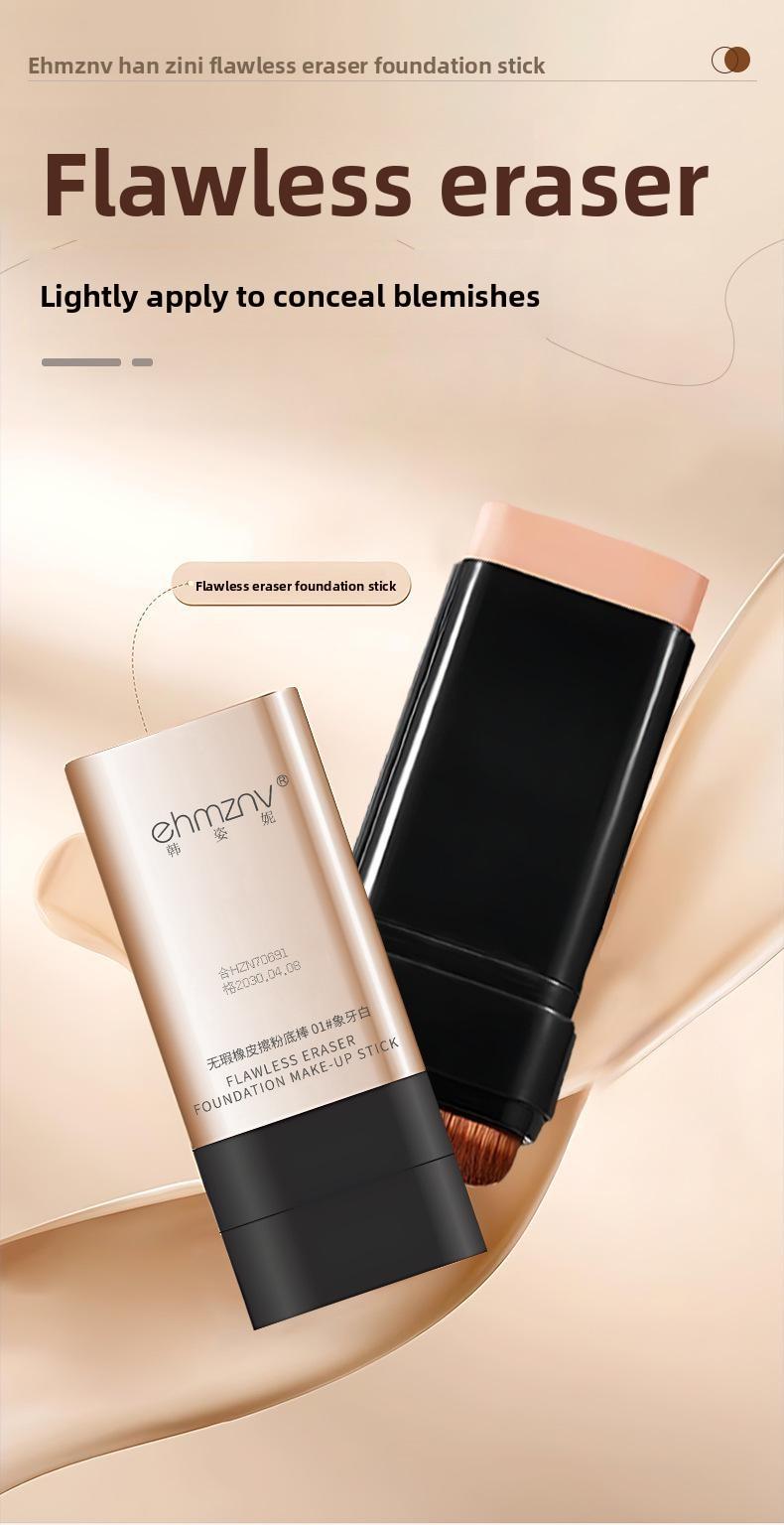 Your Face in 2 Minutes Double-Ended Foundation & Concealer Stick – One Side = Base, Other Side = Concealer, Blendable, Natural Matte, No Caking