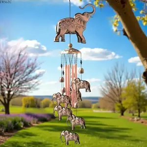 2026 New Arrival Handmade Large Elephant Outdoor Wind Chime, 35.4 Inch Bronze Aluminum Tubes with Deep Melodic Tone, Memorial Decor for Garden Yard Patio & Bereavement Gift