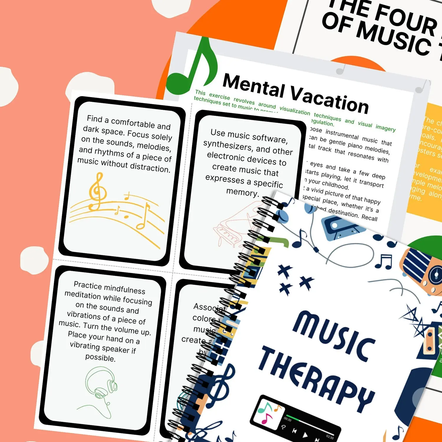 Music Therapy Notebook, Psychological Counseling Journal, Personal Growth Diary, Stress Relief Tool, Emotional Well-Being Companion