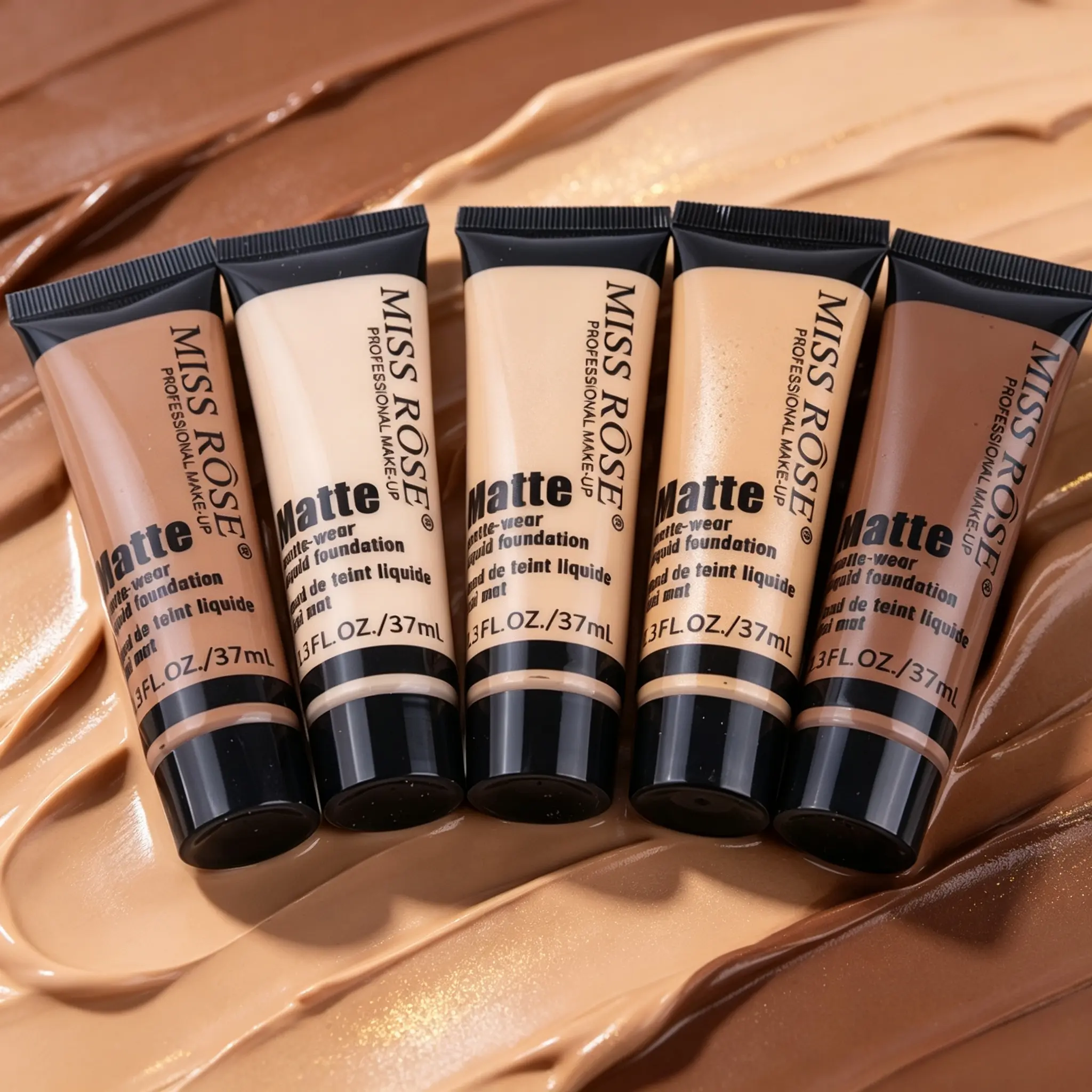Transfer-proof matte contour foundation with hydrating base soothes dry skin, matte top layer controls shine. Fully conceals acne, red veins and pigmentation, customizable shades, flawless touch-up base for work commute and short travel trips.