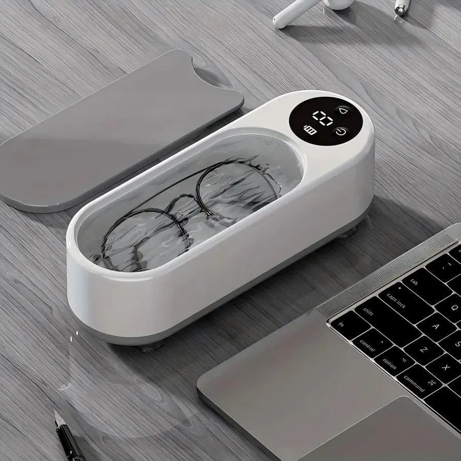 1pc ultrasonic glasses cleaner, jewelry cleaner, one-button start, USB charging equipment, suitable for daily necessities such as watches, glasses, dentures and makeup brushes, is an essential cleaning tool for homes and offices