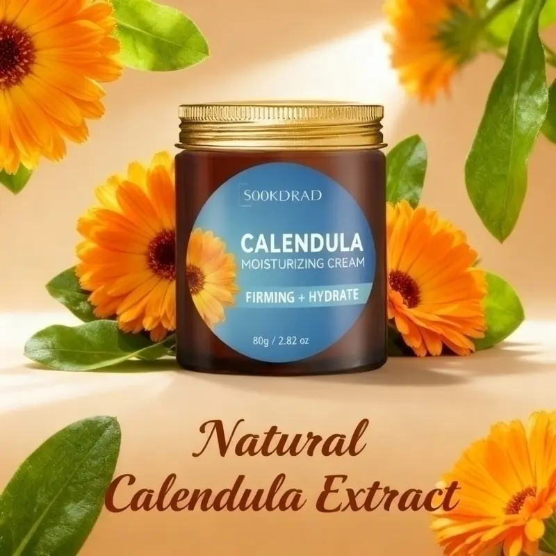 Calendula Moisturizing Cream with Calendula Extract, Firming Hydrating, Face & Neck, Daily Use, 80g/2.82oz, All Skin Types