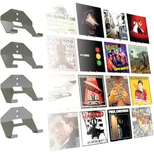 Kestrel Designs Vinyl Record Floating Shelf Wall Display, Stainless Steel Album Record Holder Display, Floating Shelves for Wall, Magazine Shelf, Kids Bookshelf, for Bedroom, Living Room, etc.4 Pack