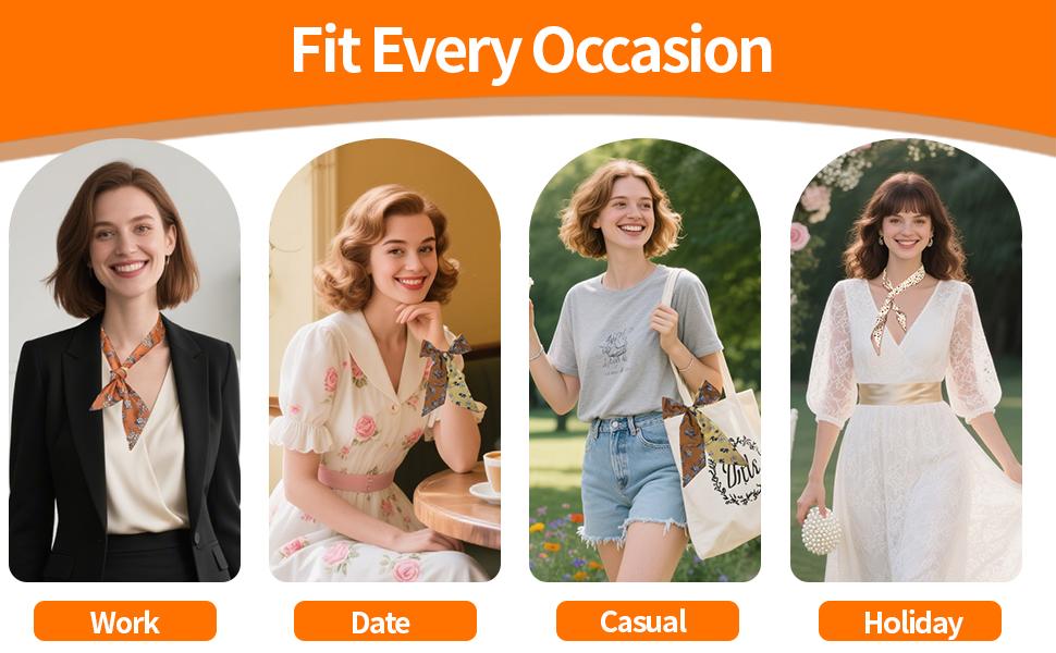 24Count Fashion Scarf Set for Women, Multifunctional Silk-Like Neck & Hair Scarves, Bag Accessories and Headbands in Assorted Prints Gothic Letter Embroidered Horns Hat trucker Adjustable Brown Leather Mesh heart shaped cowboy Satin Lined Turban Head Wrap