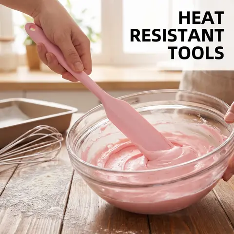 Silicone Jar Spatula, 1 Count Modern Non-stick Cake Cream Spatula, Heat Resistant Baking Tool, Cake Decorating Tools for Home Kitchen Picnic Dining Room, Utensils, Baking Supplies, Food, Kitchenware