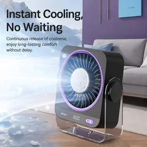 Instant Cooling Fan with Cooling Chip, Powerful Airflow, 5 Speeds, 3600mAh Rechargeable Portable Desk Fan, Ultra Quiet for Bedroom, Office & Travel