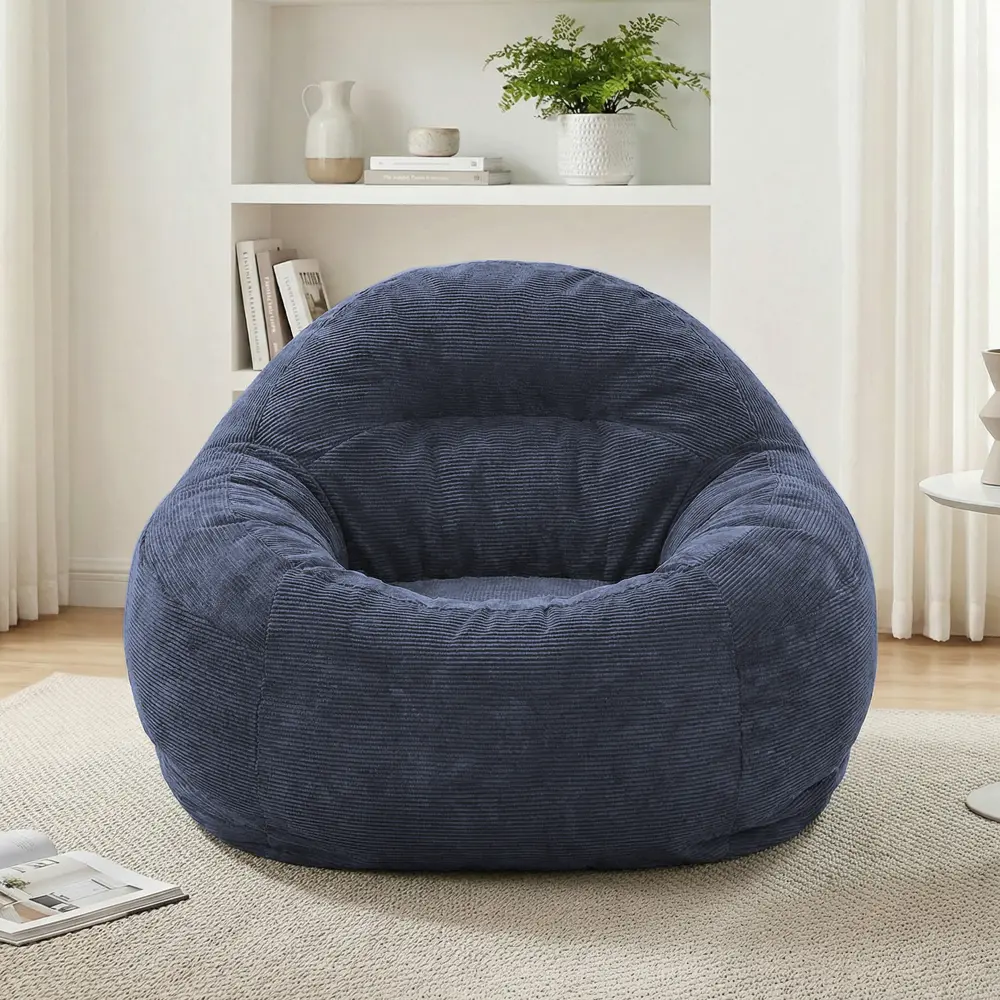 Bean Bag Chair with Filler, Large Bean Bag Sofa with Memory Foam Filling, Soft Tufted Plush Lazy Sofa Chair, Cozy Comfy Bean Bag Couch for Adults Teens Kids, Fluffy Lounge Chair for Dorm Room, Apartment, Bedroom, Living Room Furniture