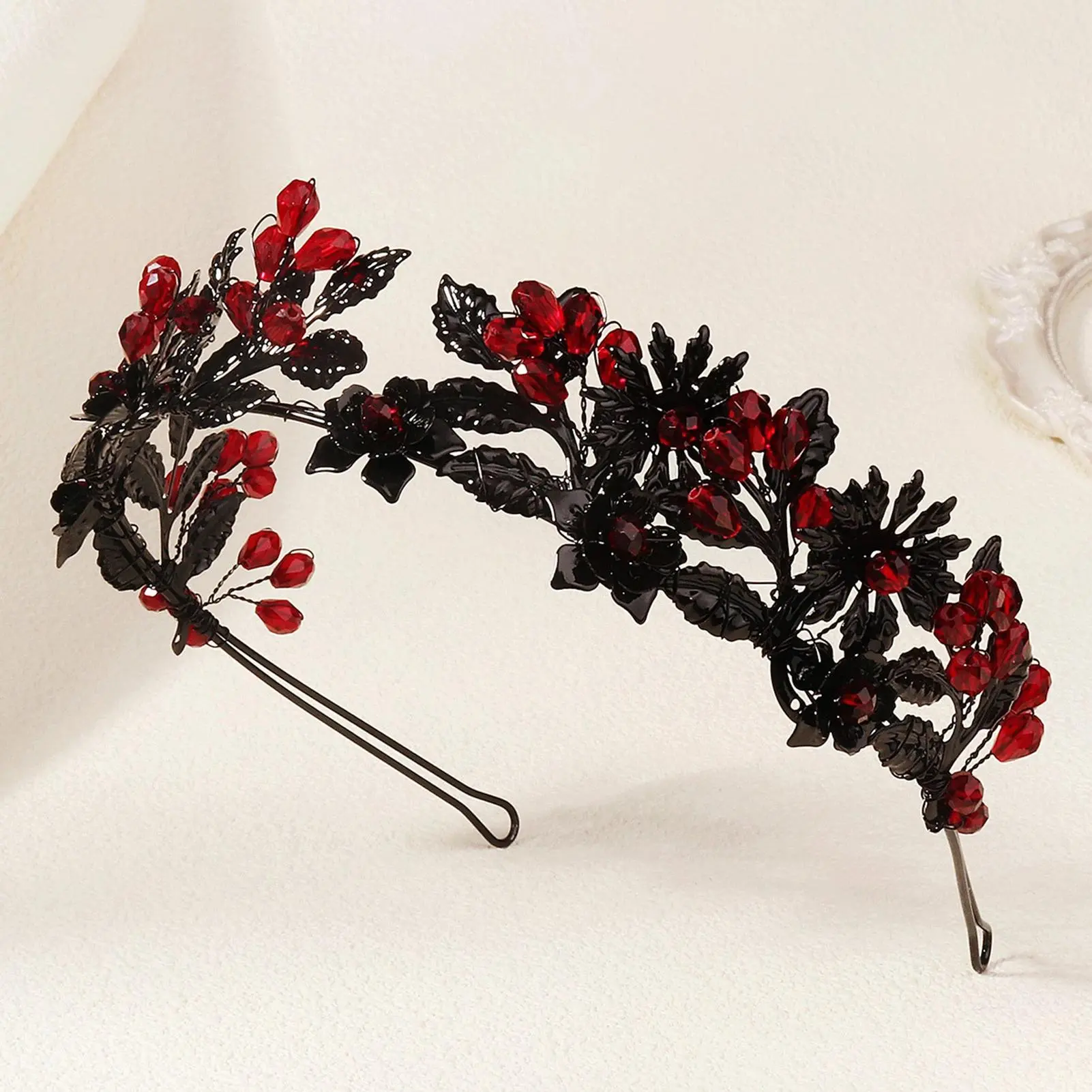 Vintage European Style Flower Crown For Women 2025 Halloween Crystal Flower Headband Exquisite Handmade Hair Accessories
