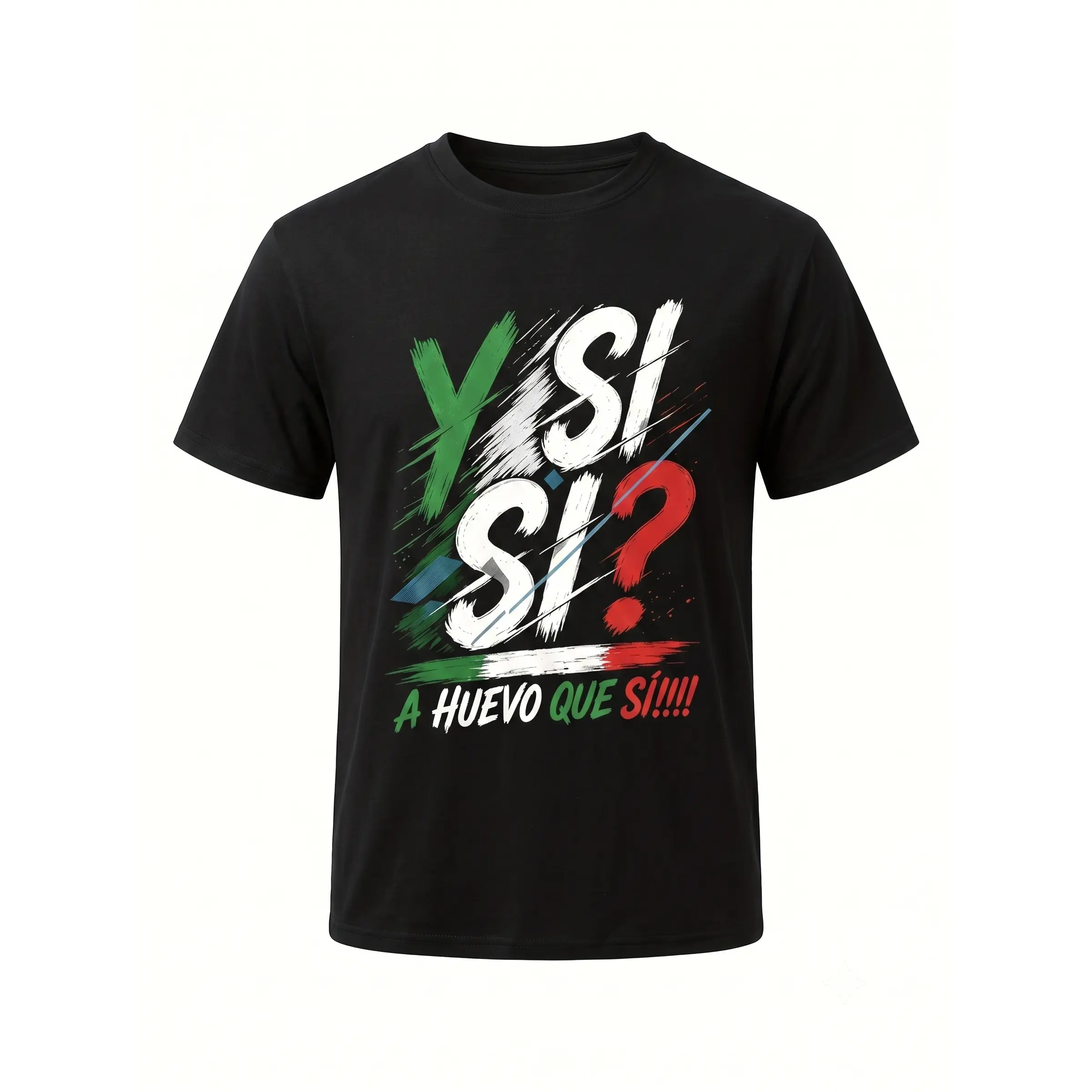 Men's Mexico Spirit Cotton T-Shirt - Short Sleeve, Round Neck, Bold Mexican Flag Color Graphic Print, "Emicar Y Si Si" Letter Print, Vintage Aesthetic Streetwear Top, Denim-Cargo Inspired, Unisex Bottle-Themed, Breathable Retro Casual Menswear