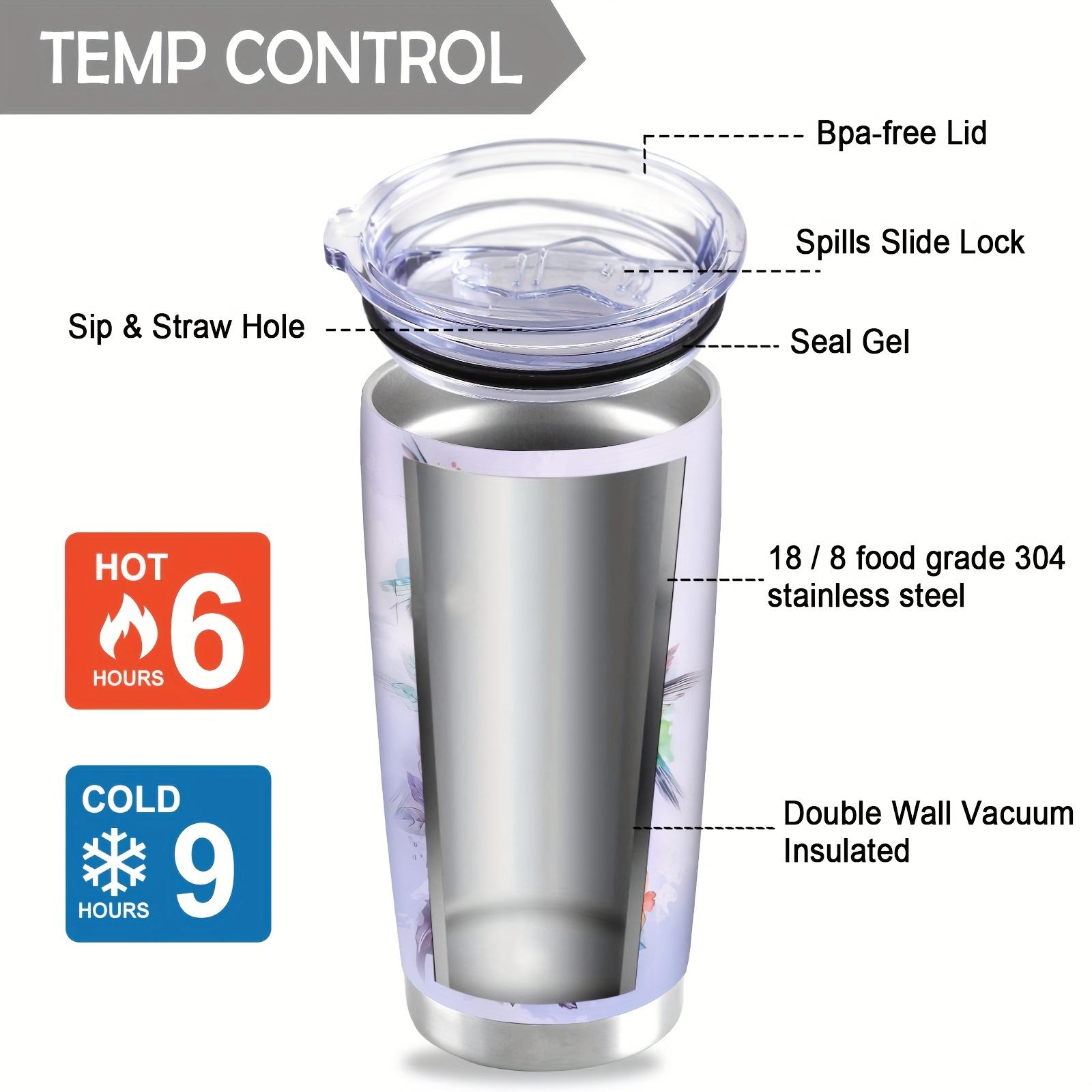 1pc/20oz Purple Hummingbird Theme Water Cup, Stainless Steel, Coffee Cup, with Lid, Hummingbird Gifts for Women, A Birthday Or Christmas Gift for Friends, Family, Parents, Daughters, A Christmas Gift for Hummingbird Lovers, Cold And Heat Preservation