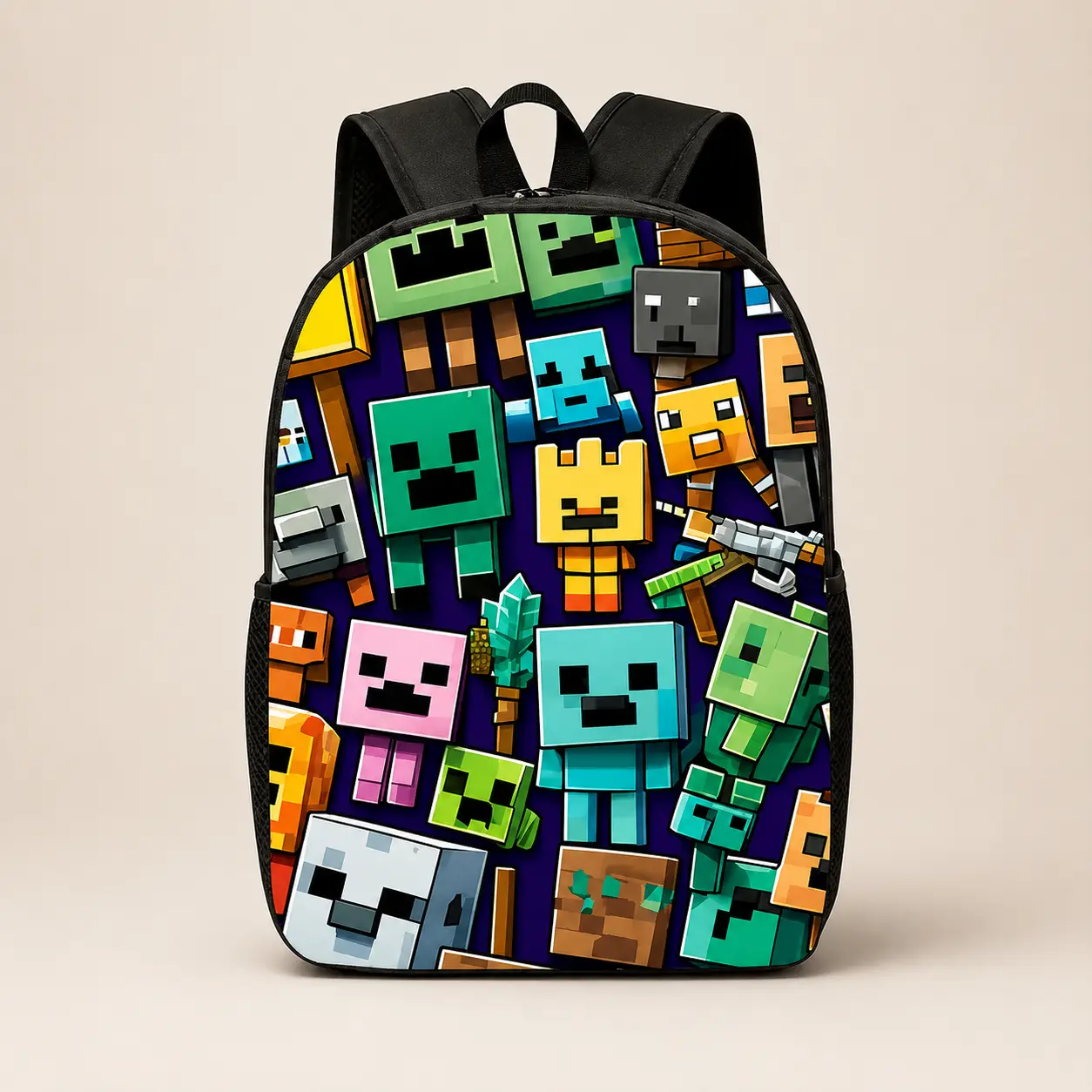 Building Block Casual Backpack, a Lightweight Synthetic Unisex Bag with High-Capacity, Side Pockets & Adjustable Straps for Daily Use & Commuting