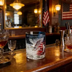 Patriotic Resistance Ceramic Whiskey Mug - Eagle Design, 250th US Independence Day 7th July Commemorative Drinkware, USA Themed Festive Gift for Boyfriend, Home & Party Supplies
