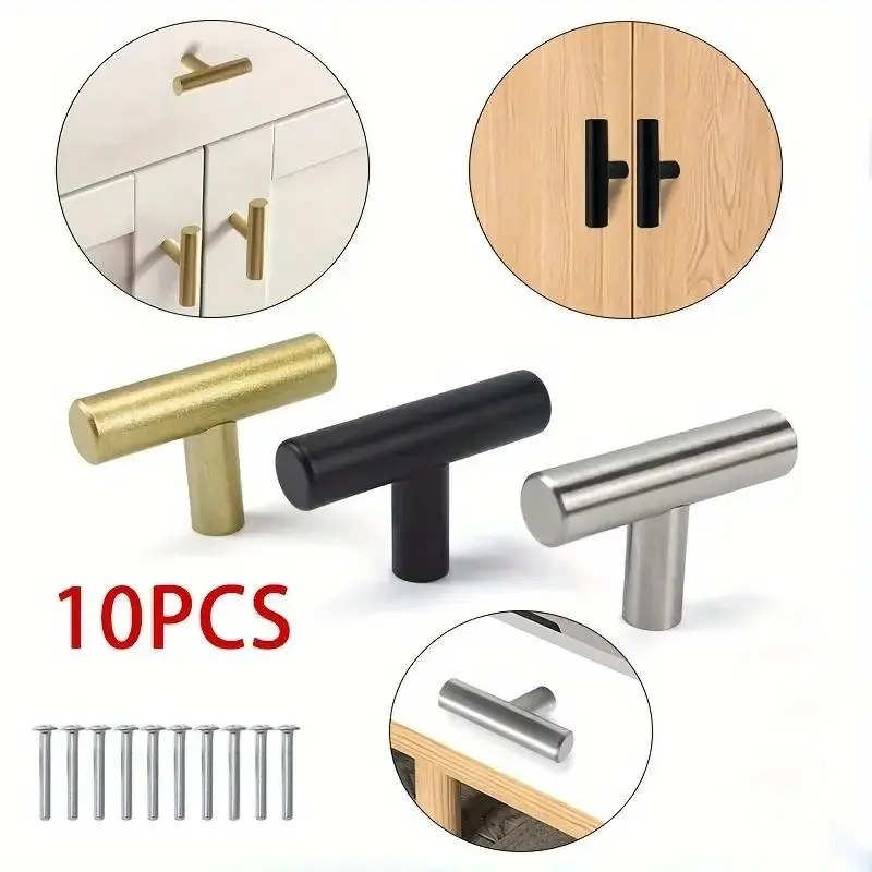 Modern Rectangular Cabinet Knobs and Handles, 50mm Single Hole Door Handle with Screws, Durable Metal Finish, Easy Installation, Minimalist Design
