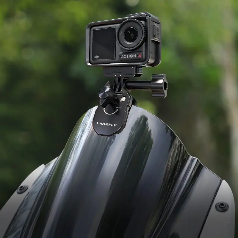 Aluminum Motorcycle Windshield Clip, Universal Mount Holder for Dji Osmo and Other Action Cameras, Durable and Versatile Bike Accessory