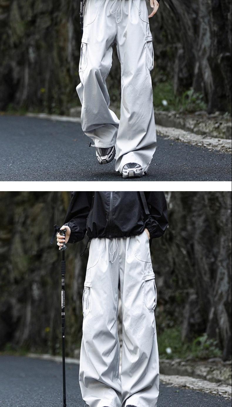 Men's Techwear Quick-Dry Outdoor Cargo Pants - Loose Fit Hiking Pants with Pleated Design, Streetwear Trend