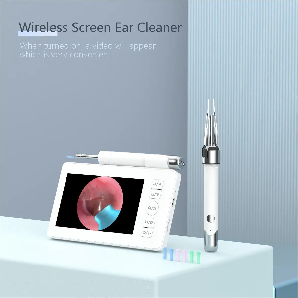 Digital Ear Mirror Smart Ear Cleaning Kit, Wireless Display, HD Camera, 6 LED Lights, Nasal, Throat, Dental, Skin Check, Video Recording, Ear Canal Cleaner, Ear Cleaning Tool, Earwax Remover
