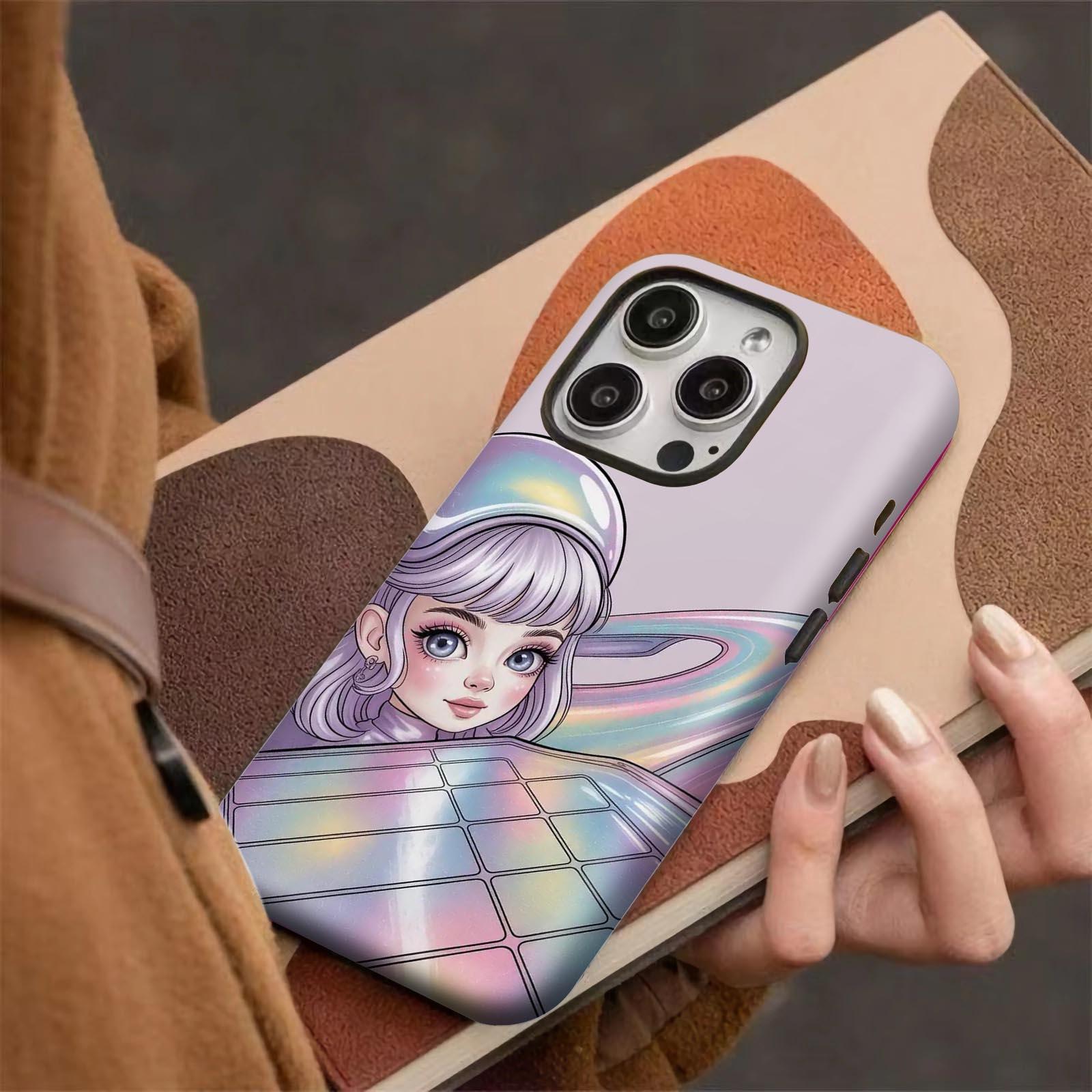 Holographic, headphones, pastel Soft And Hard Two-In-One Film Printed Full Pattern Case For IPhone 16 15 14 13 1211 Pro Max Plus Phone Case