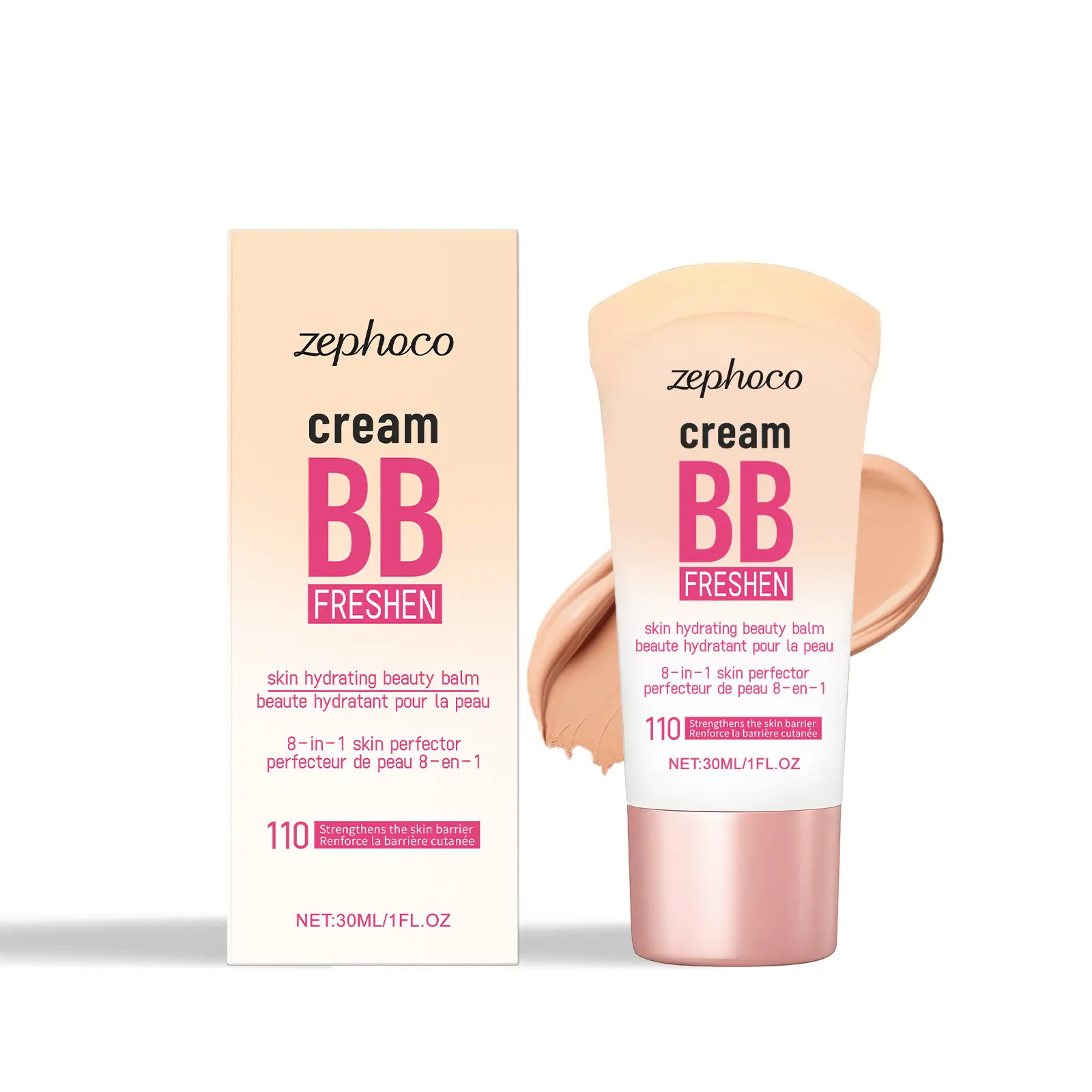 Zephoco Natural Tone Brightening Concealer BB Cream - Makeup Products for Sensitive Skin, 30ml Tube, Mild Hydrating, Lightweight, Glowing Finish, Conceals Blemishes, Daily Base Makeup, Hydrates, Medium Cover