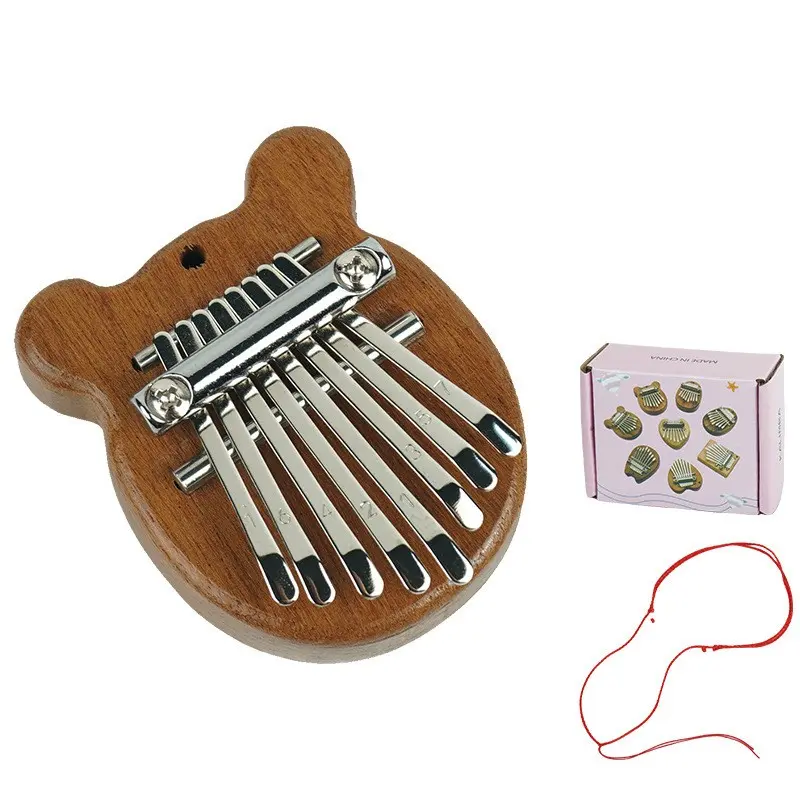 Real Wood 8-Note Mini Thumb Piano, Portable Kalimba Finger Instrument, Ideal for Beginners, Music Education Tool
