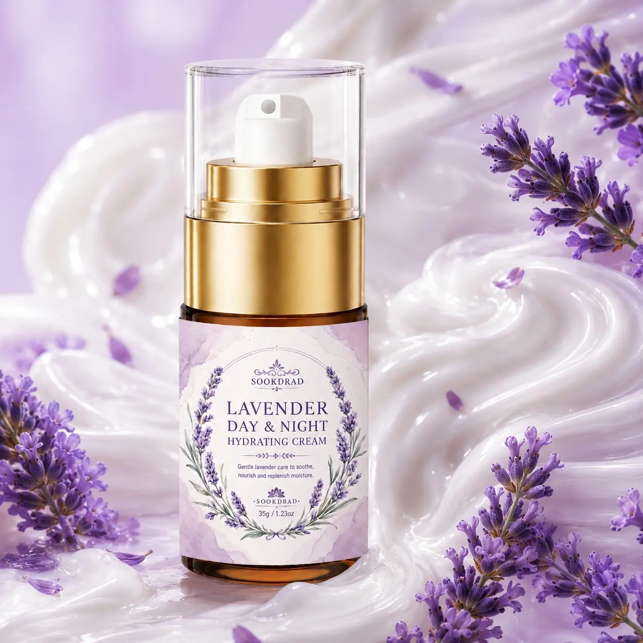 Lavender Day & Night Hydrating Cream, lavender, soothe, nourish, replenish moisture, day and night use, facial moisturizer, 35g/1.23oz
