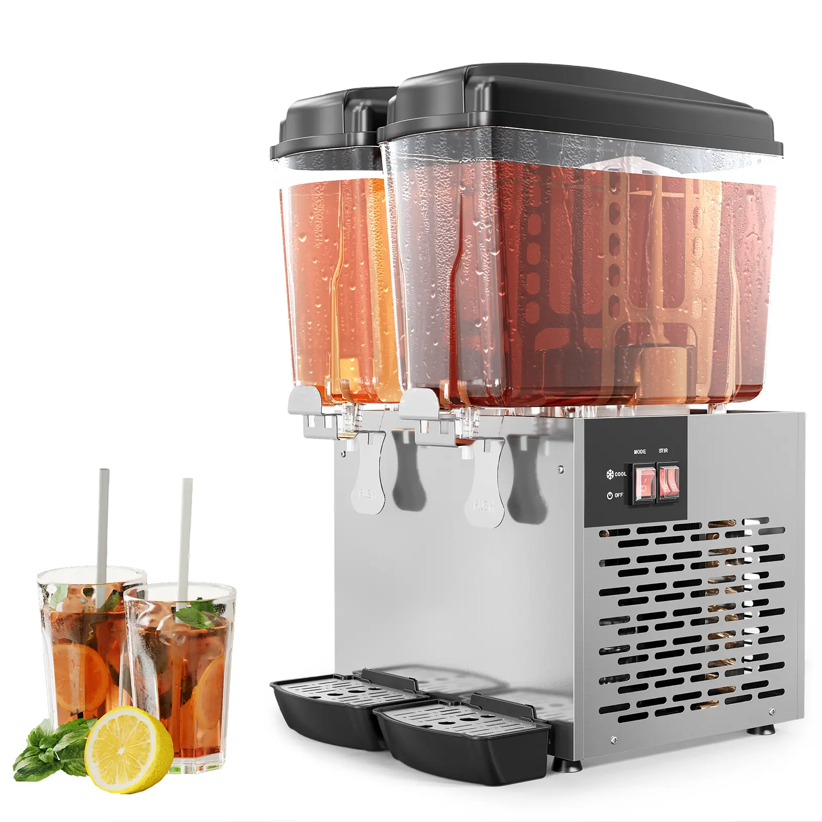 18L Large Capacity Stainless Steel Beverage Machine with 150W Strong Motor, Perfect Drink Dispenser for Bar, Restaurant & Party to Serve Cool Refreshing Beverages