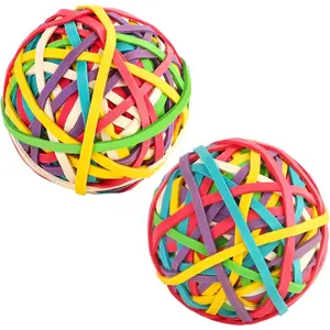 2 Rolls 300 Pieces Colored Rubber Bands Balls Elastic Stretchable Bands Stationery Holder Elastic Band Loops Strong for Office, Home, School DIY Arts Crafts Document Organizing, Assorted Colors