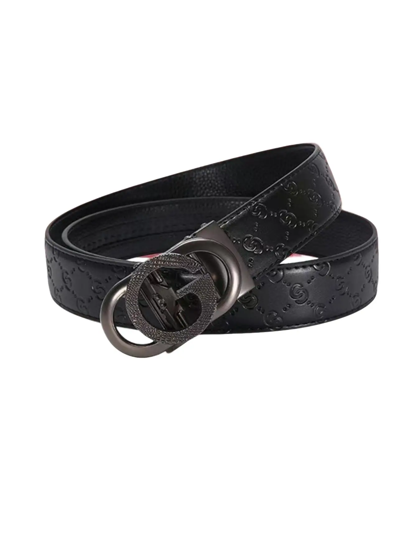New Men's Belt with Automatic Letter Buckle, Fashionable Youthful All-Season Waistband, Versatile Business Pants Strap