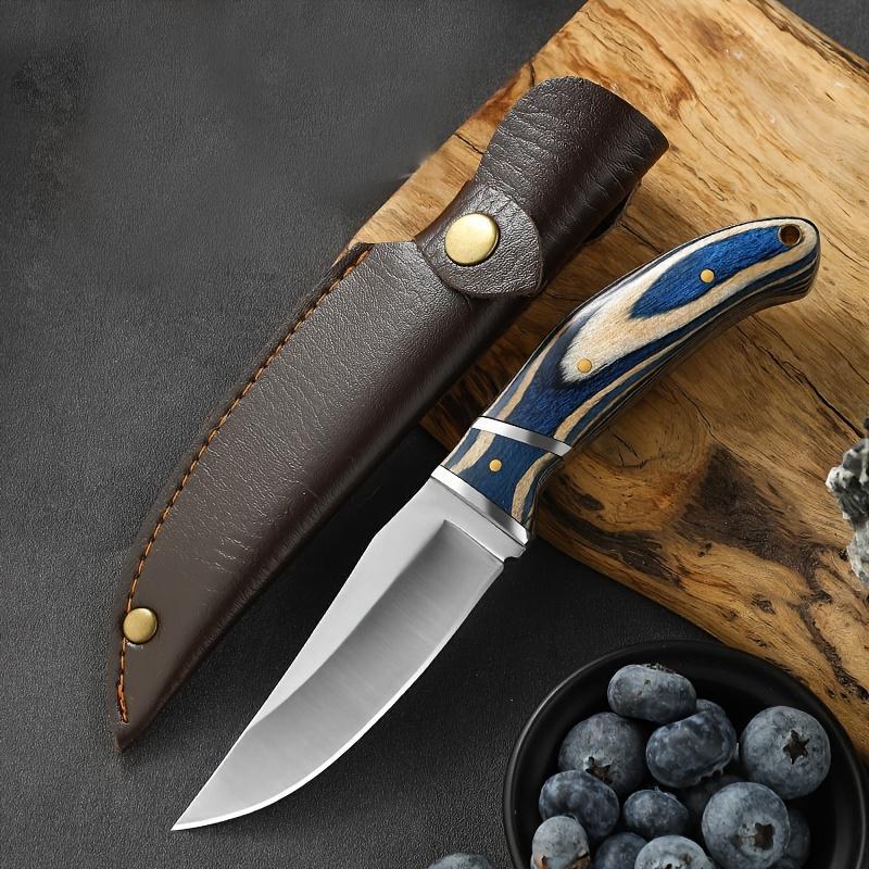 Stainless Steel Fruit Knife with Sheath, 2 Counts/set Portable Knife with Colorful Wooden Handle, Multipurpose Cutting Cooking Knife for Home Kitchen, Utensils, Kitchenware, Stainless Steel Knives