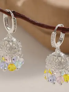 Elegant Hollow Out Bell Earrings, Dopey Color Crystal Tassel Design, Chic and Gentle Style, Perfect for Dates and Outings, Long Drop Ear Jewelry for Women