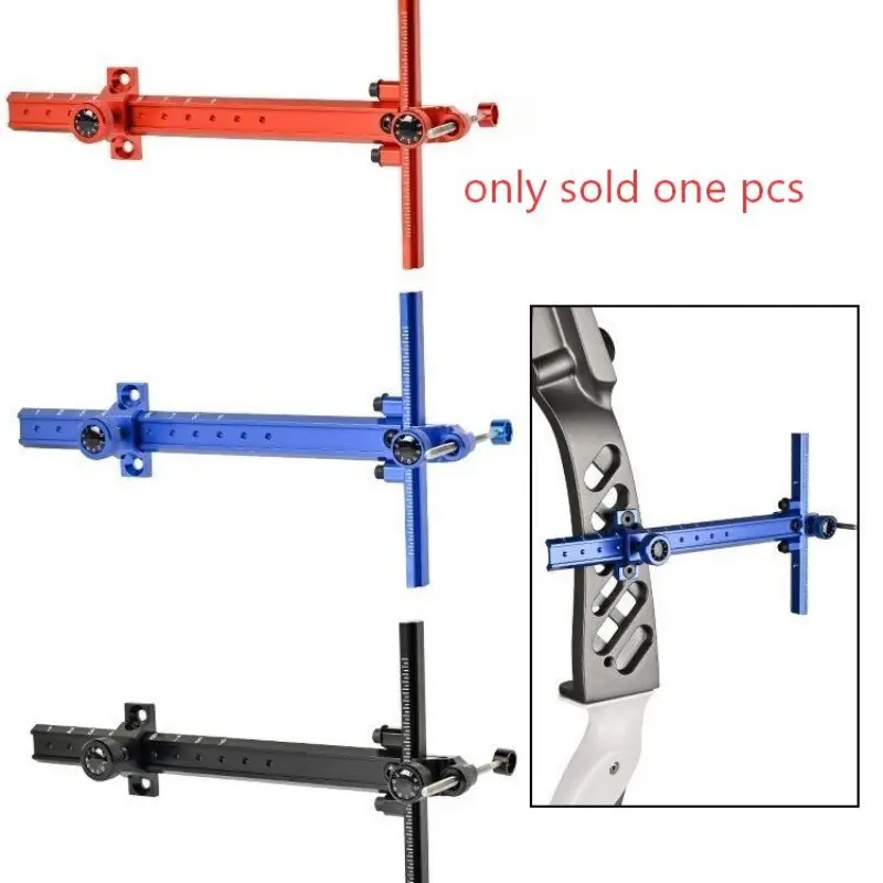1pc Archery Enthusiast Essential, Compound Bow Long Rod Sight, Aluminum Alloy Precision Adjustment, Multi-Position Locking, Blue Colors