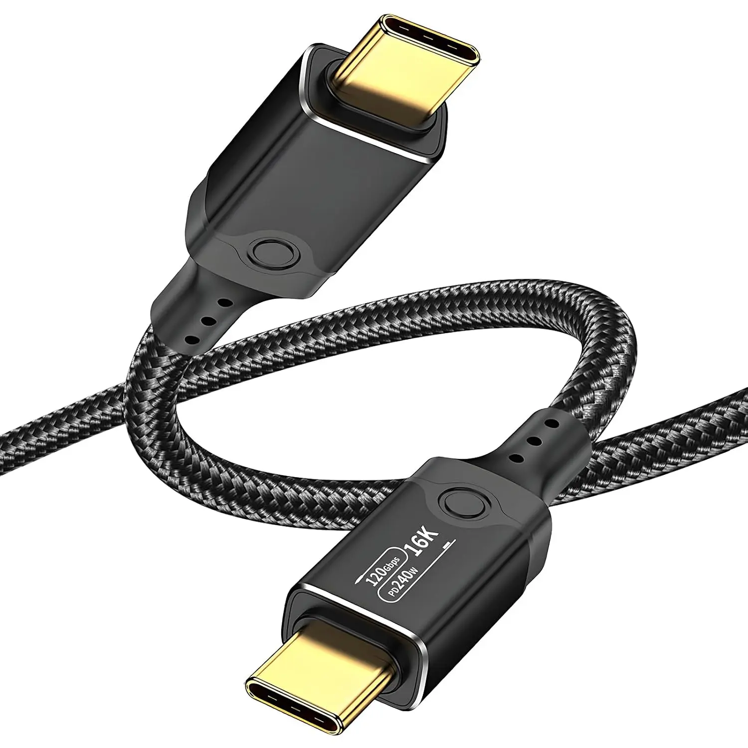 USB C  for Thunderbolt 5/4/3,USB C to USB C  6.6FT,120Gbps Data Sync Braided USB4 ,16K/ 8K Support,240W PD ,Compatible with  17/16,MacBook,SSD,Dock,eGPU