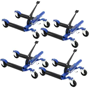 4 PCS Car Wheel Dolly Jack Set, 1500 LBS Capacity Mechanical Wheel Dolly with Steel Twin Rollers, Heavy Duty Rollers with Foot Pedal for Tire Auto Repair Moving
